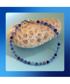 Bracelet de Cheville en Agate bleue