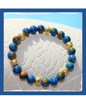Bracelet en Jaspe Sédiments d'Océan bleu