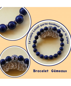 Bracelet Gémeaux en Lapis Lazuli