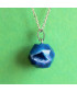 Pendentif Boule de Géode d'Agate bleue