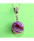 Pendentif Boule de Géode d'Agate violette