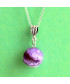 Pendentif Boule de Géode d'Agate violette
