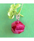Pendentif Boule de Géode d'Agate rouge