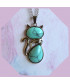 Pendentif Chat en Turquoise