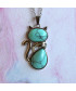 Pendentif Chat en Turquoise