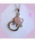 Pendentif Chat en Quartz rose