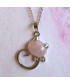 Pendentif Chat en Quartz rose
