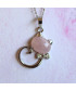 Pendentif Chat en Quartz rose