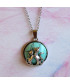 Pendentif Duo de Chats en Turquoise