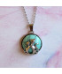 Pendentif Duo de Chats en Turquoise