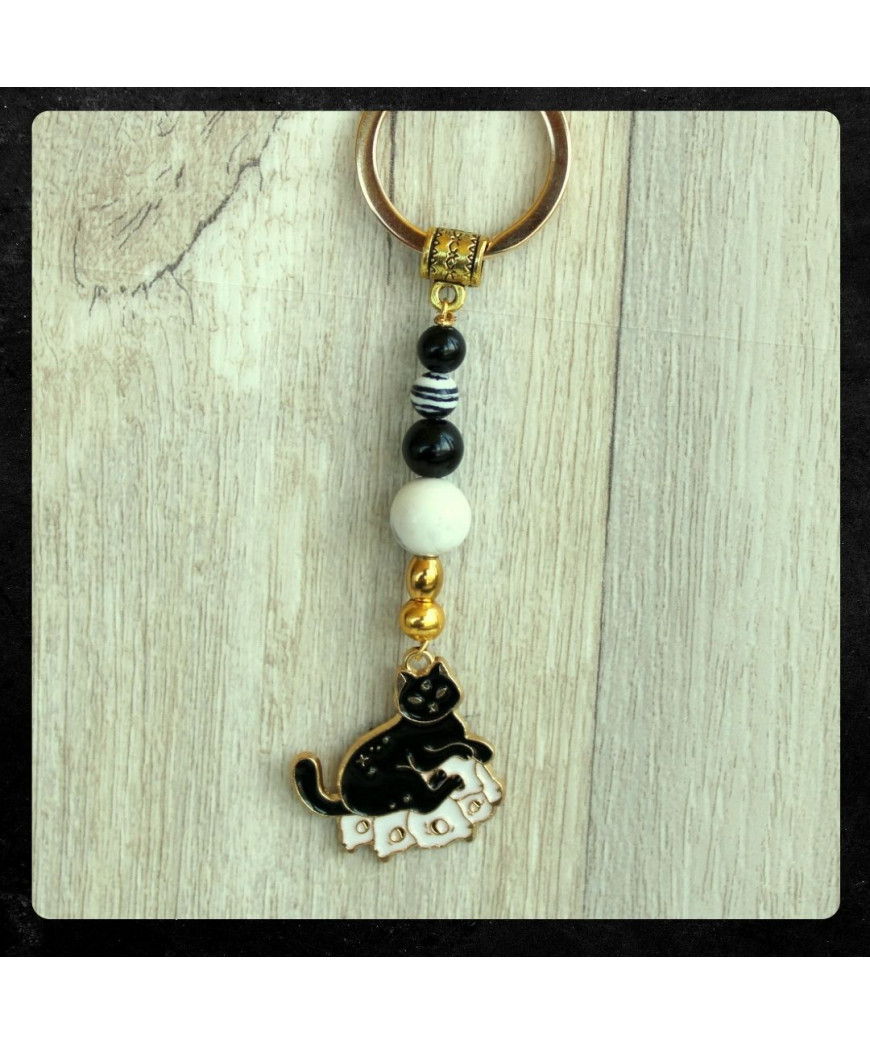 Porte-clefs Chat noir