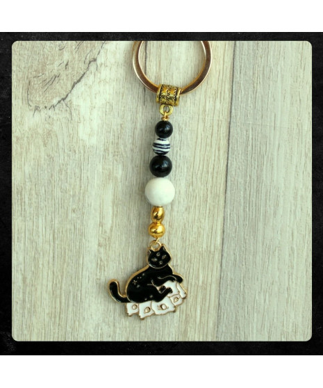 Porte-clefs Chat noir