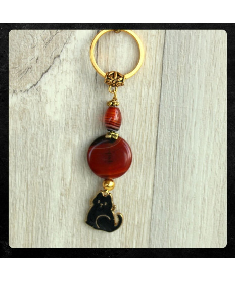 Porte-clefs Chat noir