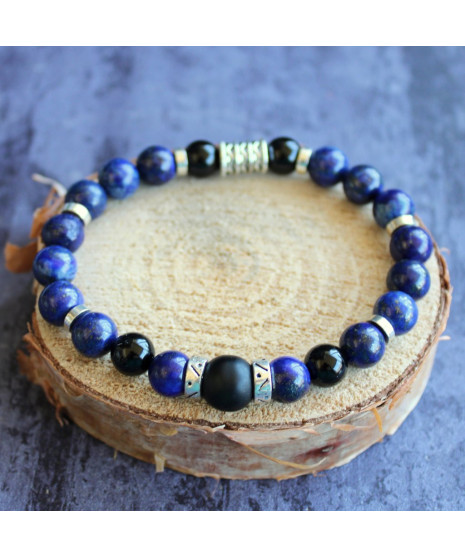 Bracelet  Lapis Lazuli  et  Agate noire