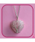 Pendentif Cœur Arbre de vie en Quartz rose