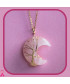 Pendentif Lune Arbre de vie en Quartz rose