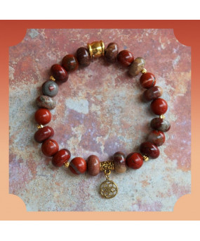 Bracelet Fleur de vie en Jaspe rouge
