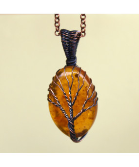 Pendentif Arbre de vie en Ambre