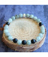 Bracelet  en Labradorite et en Agate noire