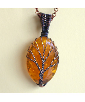 Pendentif Arbre de vie en Ambre