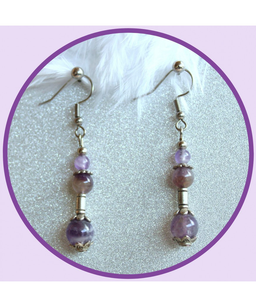 Boucles d'oreilles en Améthyste