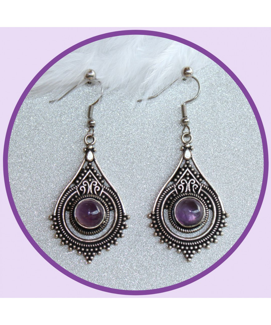 Boucles d'oreilles en Améthyste