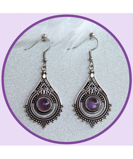 Boucles d'oreilles en Améthyste