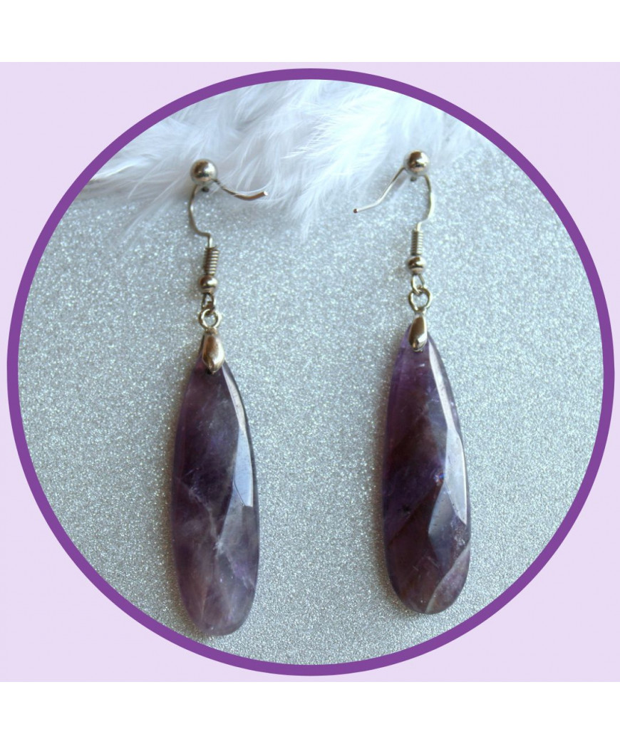Boucles d'oreilles en Améthyste