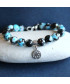 Bracelet Mandala en Agate feu bleue