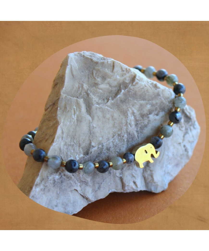 Bracelet Eléphant en Labradorite