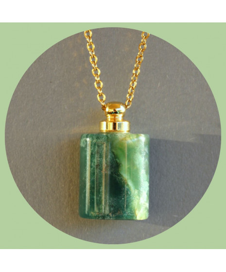 Pendentif Flacon de parfum en Agate mousse