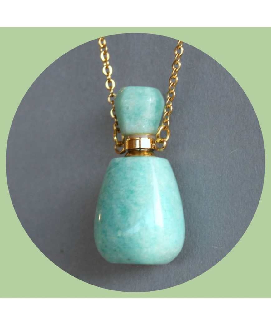 Pendentif Flacon de parfum en Amazonite