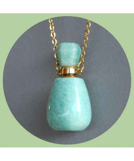Pendentif Flacon de parfum en Amazonite