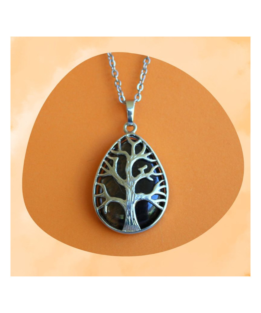 Pendentif Arbre de vie en Œil de tigre