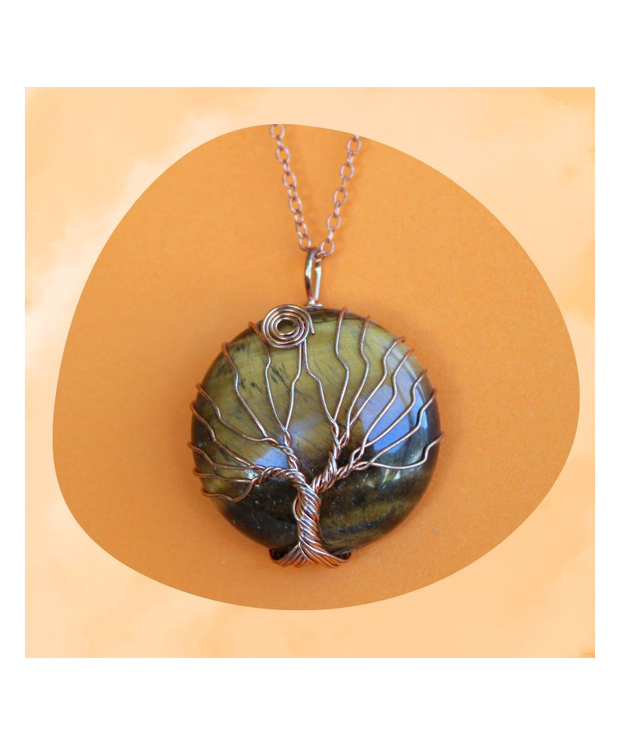 Pendentif Arbre de vie en Œil de tigre