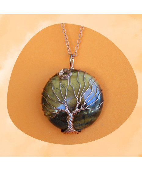 Pendentif Arbre de vie en Œil de tigre