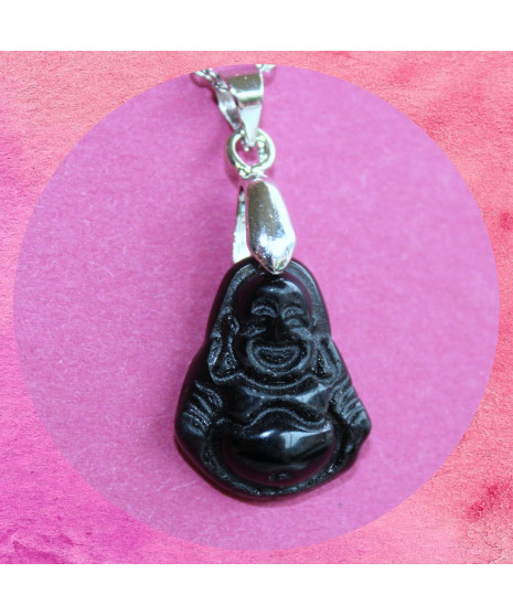 Pendentif Bouddha en Obsidienne noire