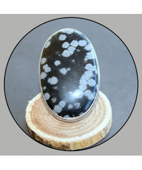Bague en Obsidienne Flocons...