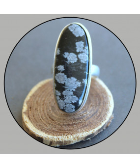 Bague en Obsidienne Flocons...