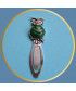 Marque-pages Chouette en Malachite