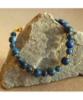 Bracelet en Jaspe bleu