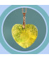 Pendentif Cœur en Agate jaune vert