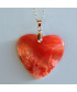 Pendentif Cœur en Agate orange