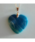 Pendentif Cœur en Agate bleu