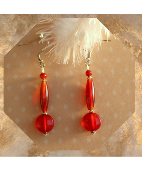 Boucles d'oreilles en Cornaline