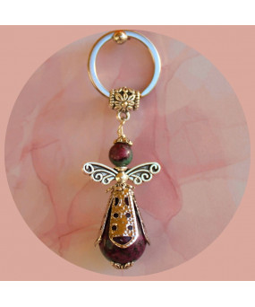 Porte-clefs Ange en Fuchsite
