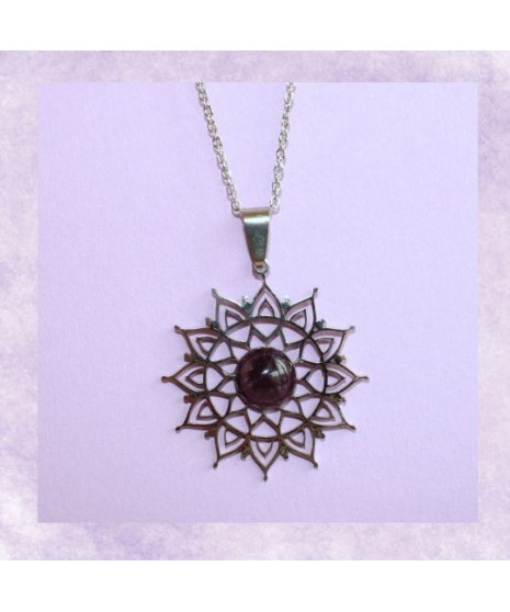 Pendentif Mandala et Améthyste