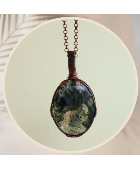 Pendentif Agate mousse