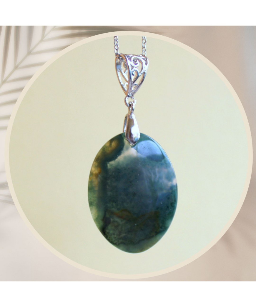 Pendentif Agate mousse