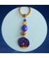 Porte-clefs Petit Prince en Agate bleue et jaune